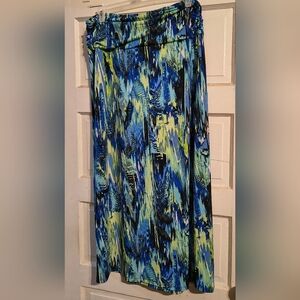 Cato Blue and Green Maxi Skirt